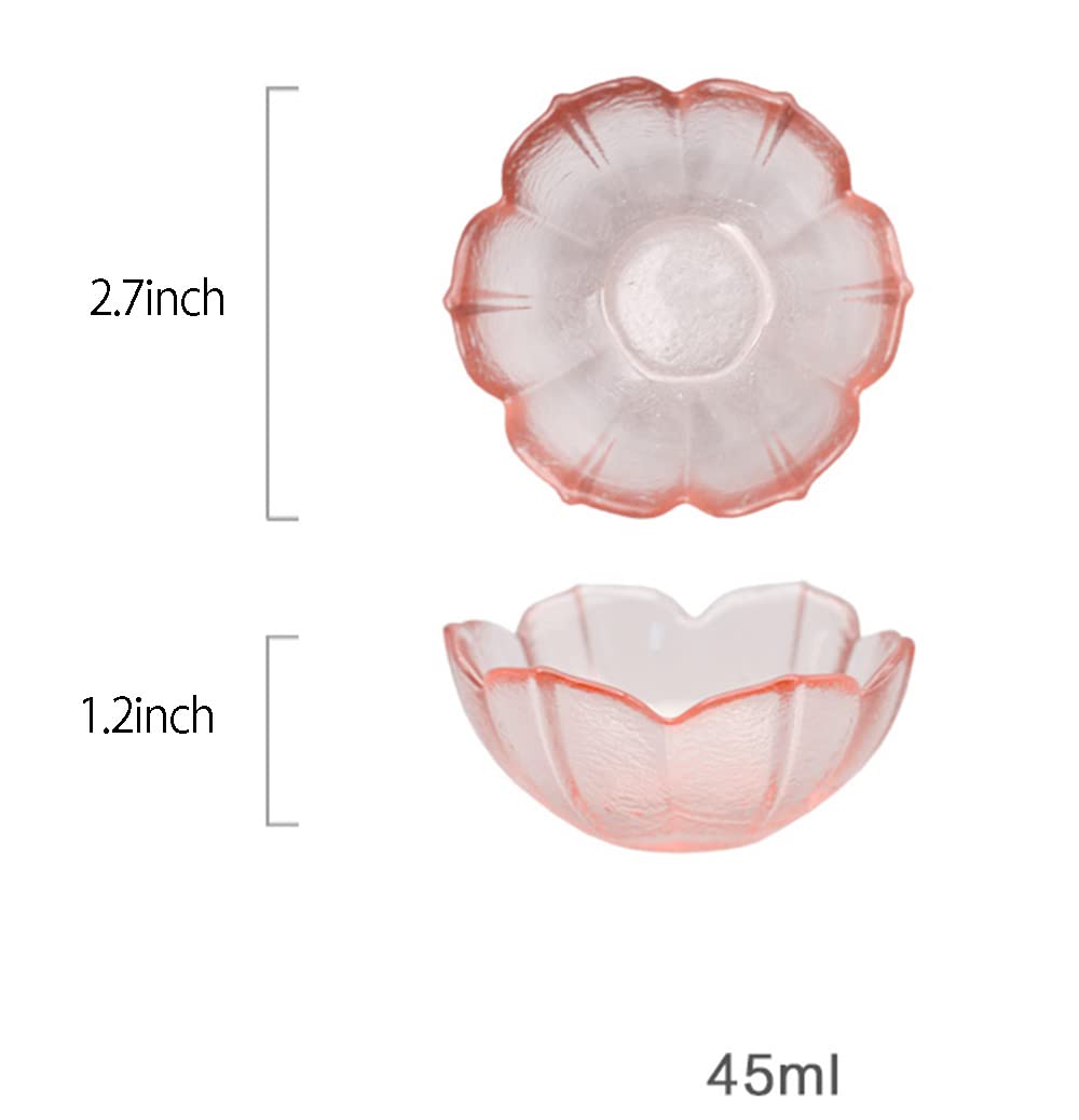 4pcs Glass Flower-Shaped Appetizer Plates - Elegant Small Serving Dishes for Dips, Sauces, Seasonings & Side Dishes - Perfect for Parties, Weddings, Tea Time & Home Decor