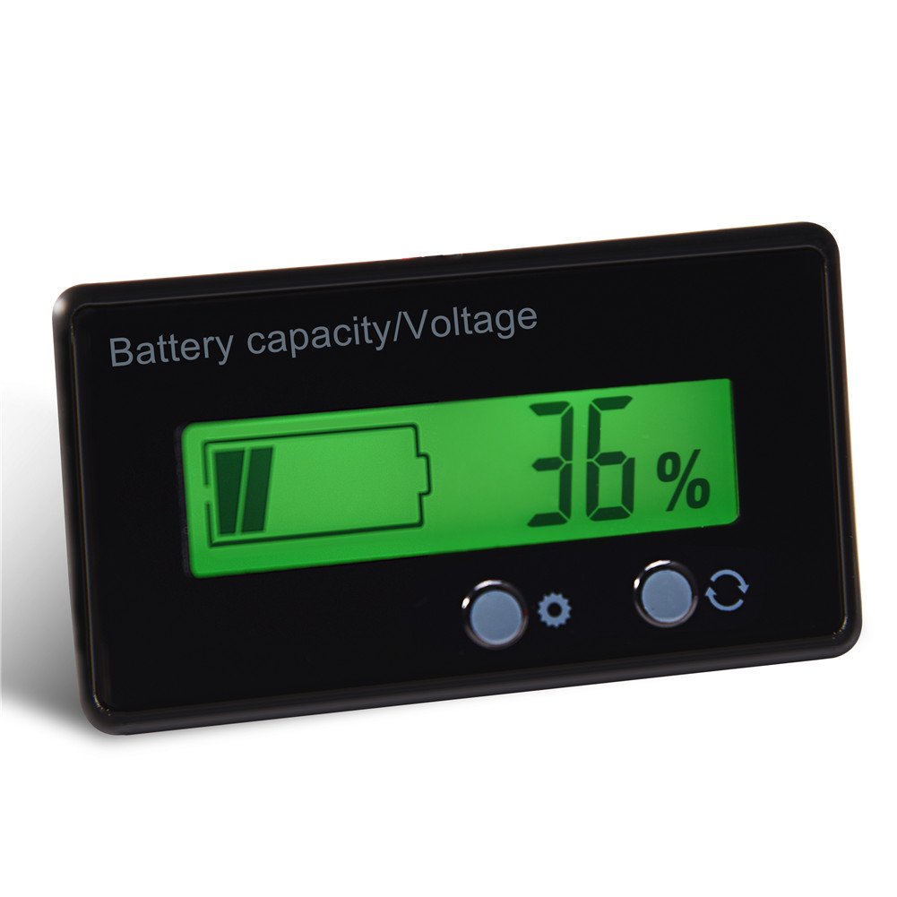 Tosuny LCD Battery Monitor 6-70V - Waterproof Voltage Meter for Solar/RV/Marine