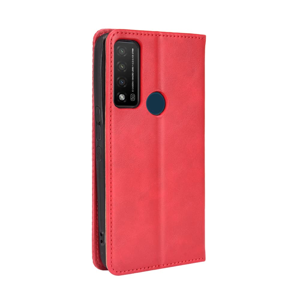 Premium PU Leather Flip Case for Cricket AT&T Radiant Max 5G & Dream 5G - Shockproof Protective Phone Cover with Card Slots (Red) | Perfect for Work, Travel & Everyday Use