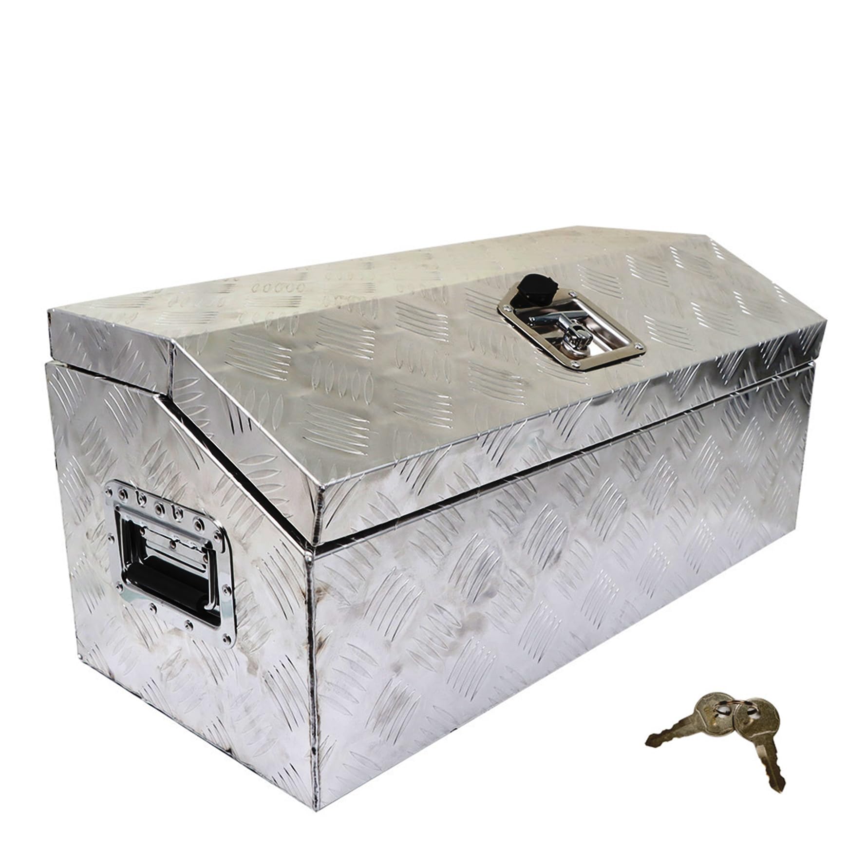 30 Inch Silver Aluminum Tool Box for ATV, Truck, Pickup & RV - Heavy Duty Storage Replacement with Secure Locking - Perfect for Off-Roading, Camping & Work Site Organization
