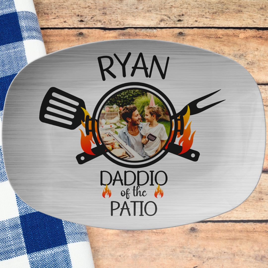 Personalized BBQ Grill Plate - Custom Birthday Gift for Dad, Perfect for Outdoor Grilling & Patio Parties