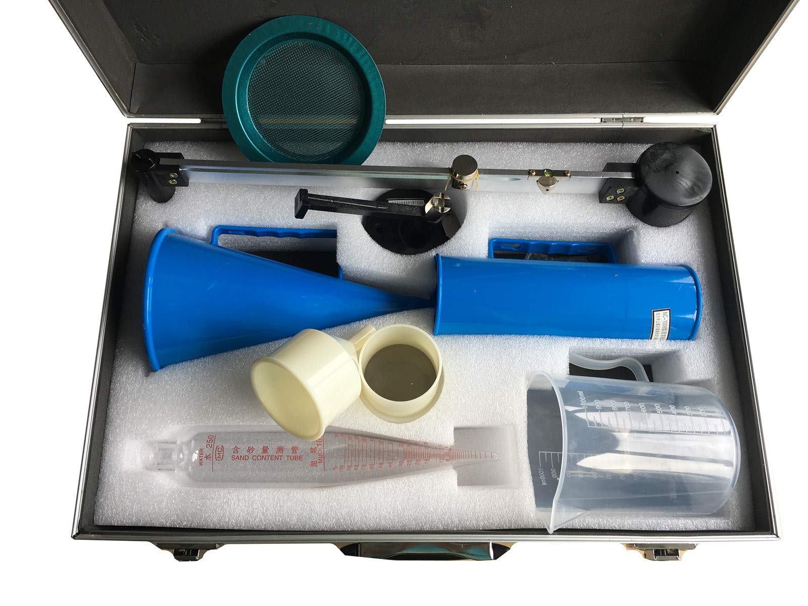 Professional Slurry Test Kit - Mud Hydrometer, Viscometer, Marsh Funnel & Viscosity Cup for Drilling Fluid Analysis | Oilfield, Construction & Geotechnical Testing Equipment