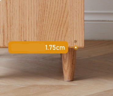 Solid Oak Wood Nightstand with Rattan Accents - Stylish Bedside Table for Bedroom Decor, Living Room, or Guest Room