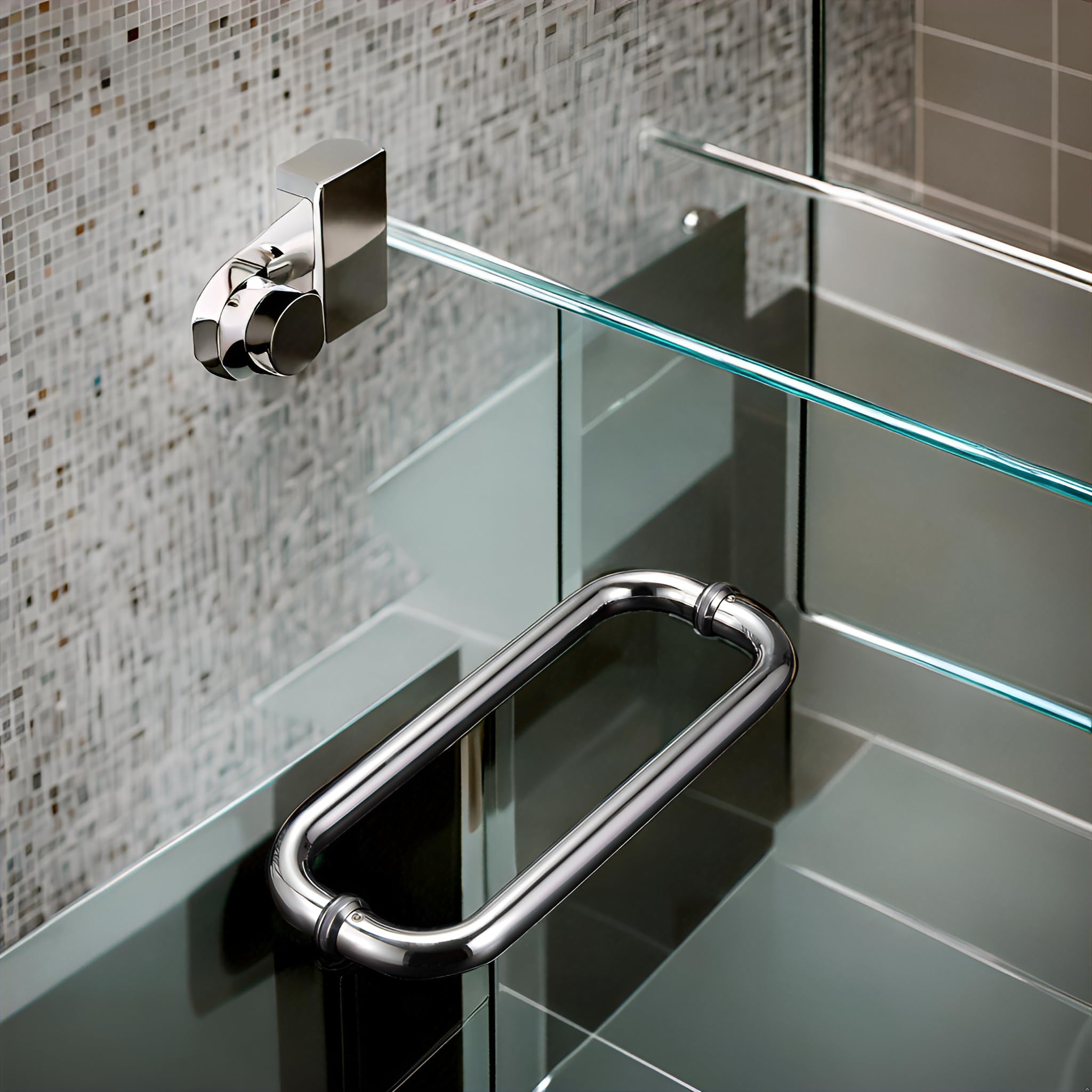 12 Inch Stainless Steel Shower Door Handle - Back to Back Design for Bathroom Glass Door - Perfect for Modern Showers & Bathroom Upgrades