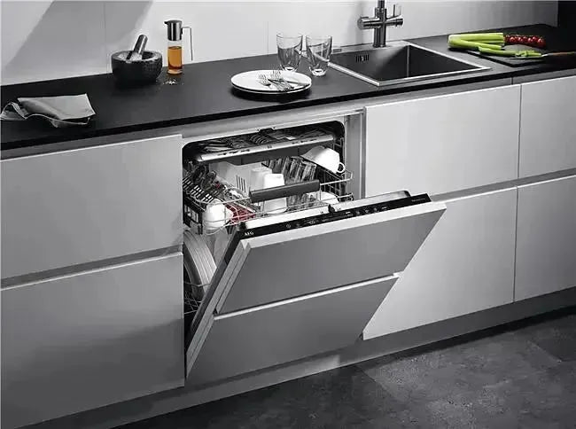 AEG 60cm Fully Integrated Dishwasher FSE73800RO/C - Energy Efficient, Quiet Operation - Perfect for Small Kitchens & Apartments