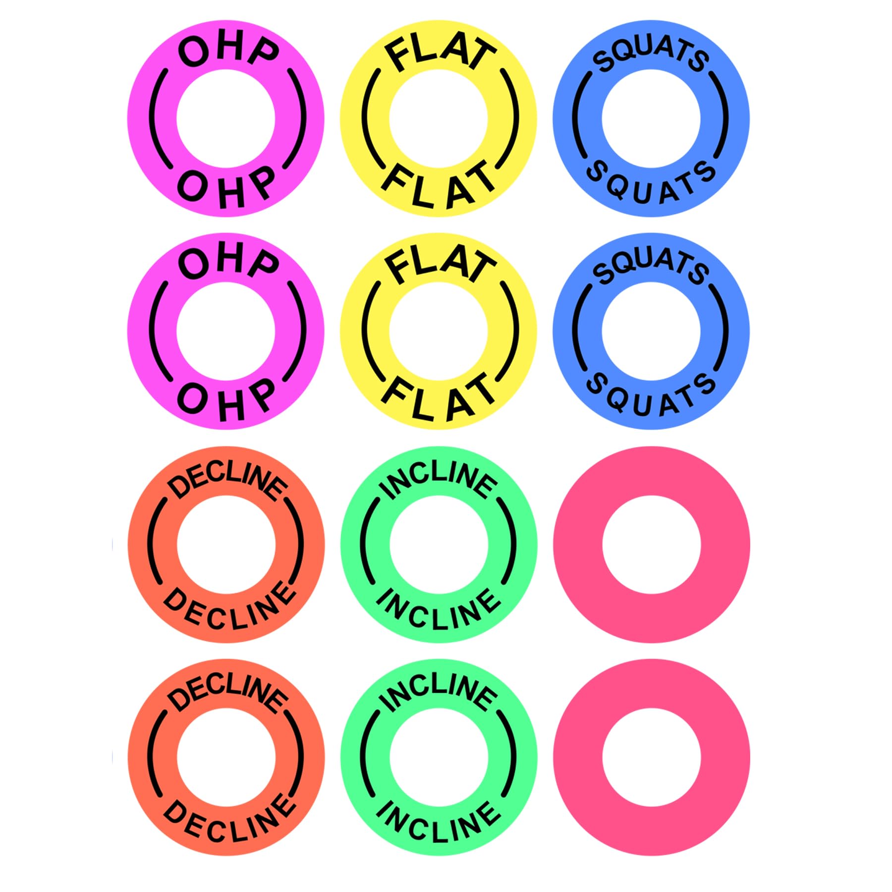 1.5 Inch Power Squat Rack Barbell Magnetic Markers - 12 Pcs Gym Weightlifting Position Identifiers for Bench Press, Overhead Press & Squats | Durable Home & Garage Gym Accessories for Strength Training & CrossFit Workouts