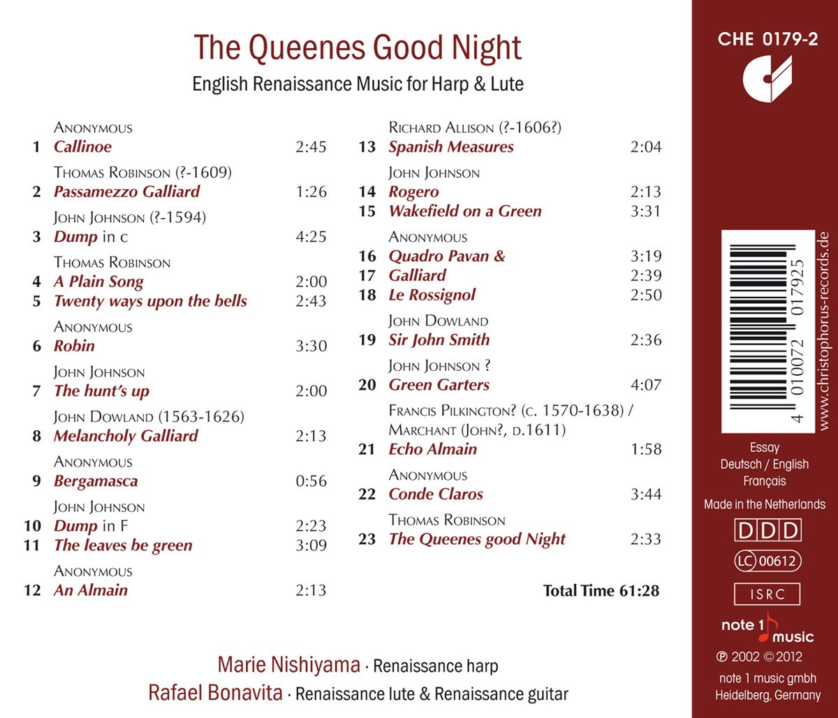 The Queenes Good Night: English Renaissance Music for Harp and Lute | Perfect for Historical Reenactments, Wedding Ceremonies & Relaxation