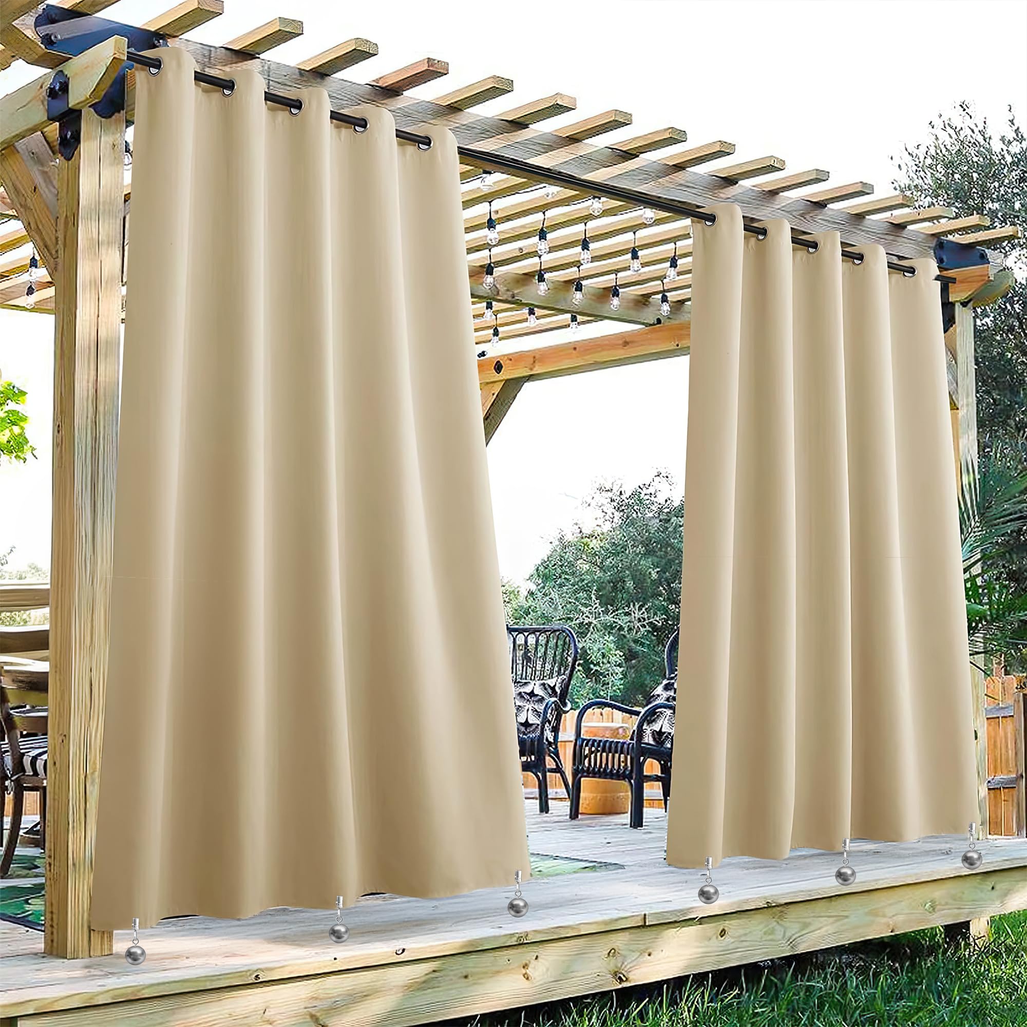 16 Pack Heavy Duty Stainless Steel Outdoor Curtain Weights - Secure Patio, Pergola, Cabana & Gazebo Drapery - Perfect for Garden Flags, Shower Curtains & Tablecloths | Windproof & Decorative for Outdoor Living Spaces