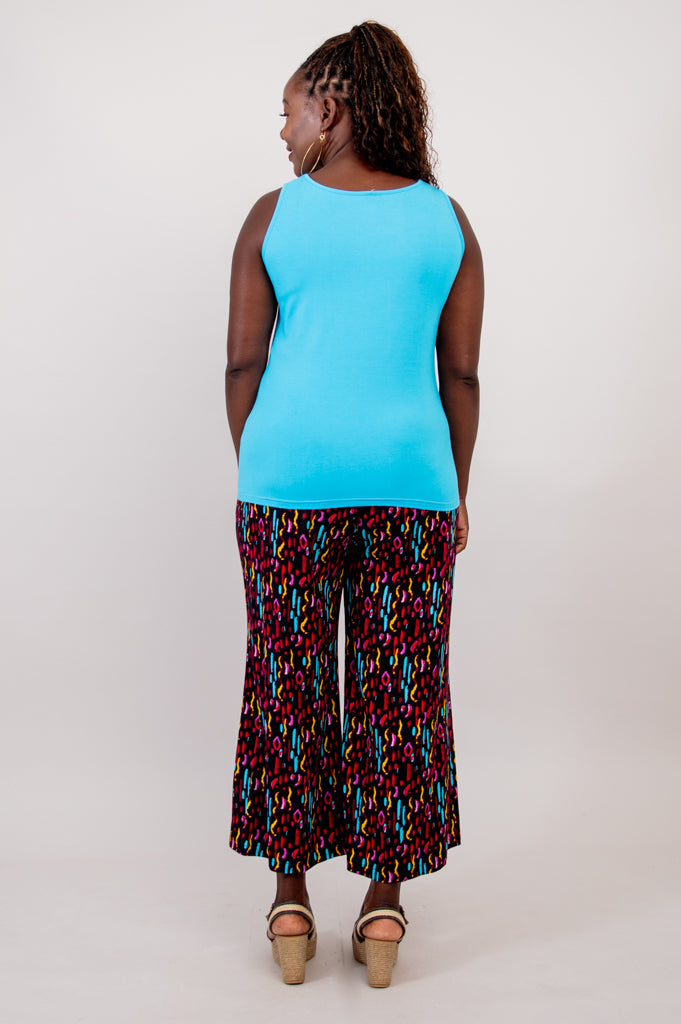 Avalon Organic Bamboo Tank Top - Turquoise Women's Casual Shirt for Yoga, Beach & Summer Outfits