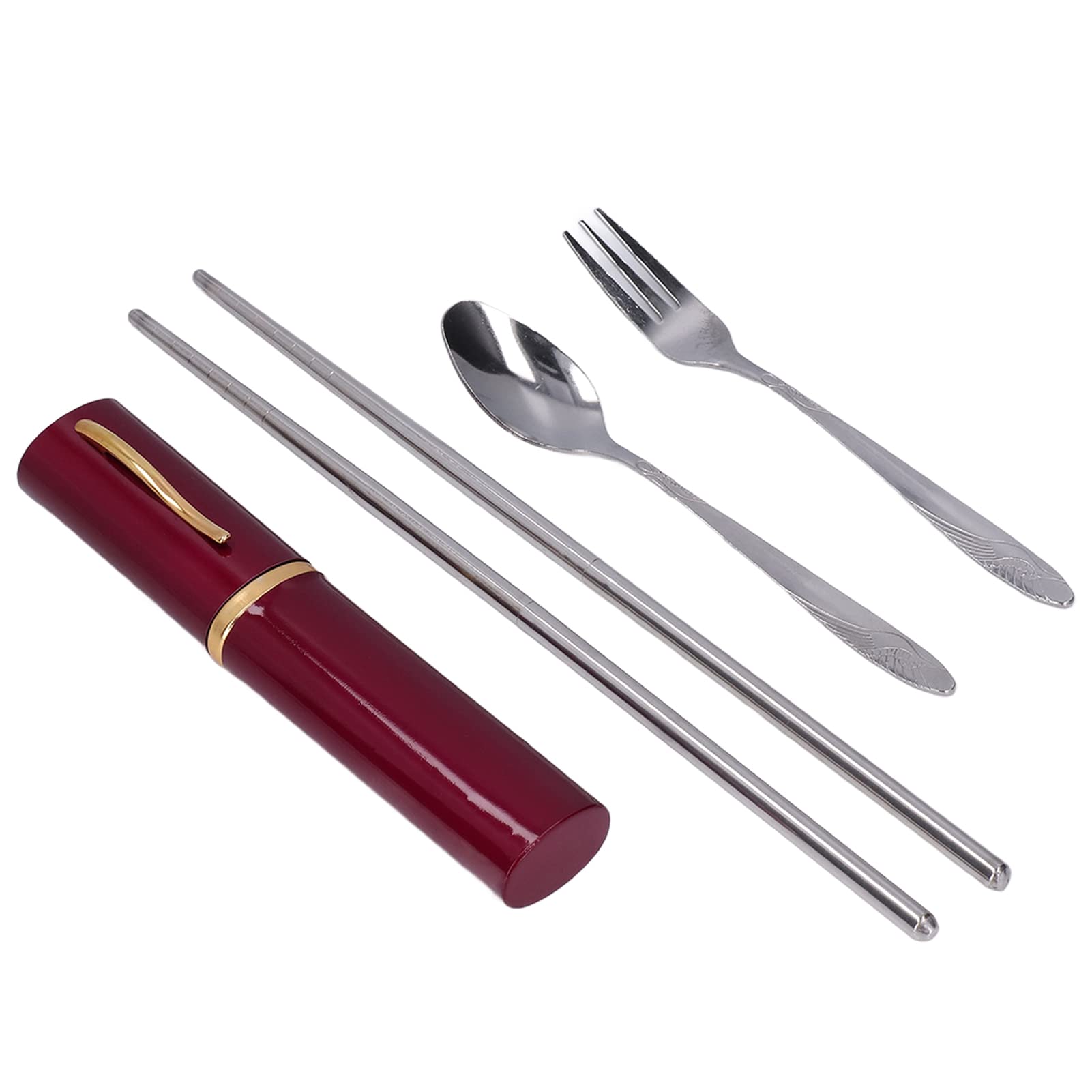 3PCS Premium Stainless Steel Travel Utensils Set with Case - Reusable Portable Cutlery for Camping, Picnic, Office & Outdoor Dining - Eco-Friendly Silverware for Travelers & On-the-Go Meals