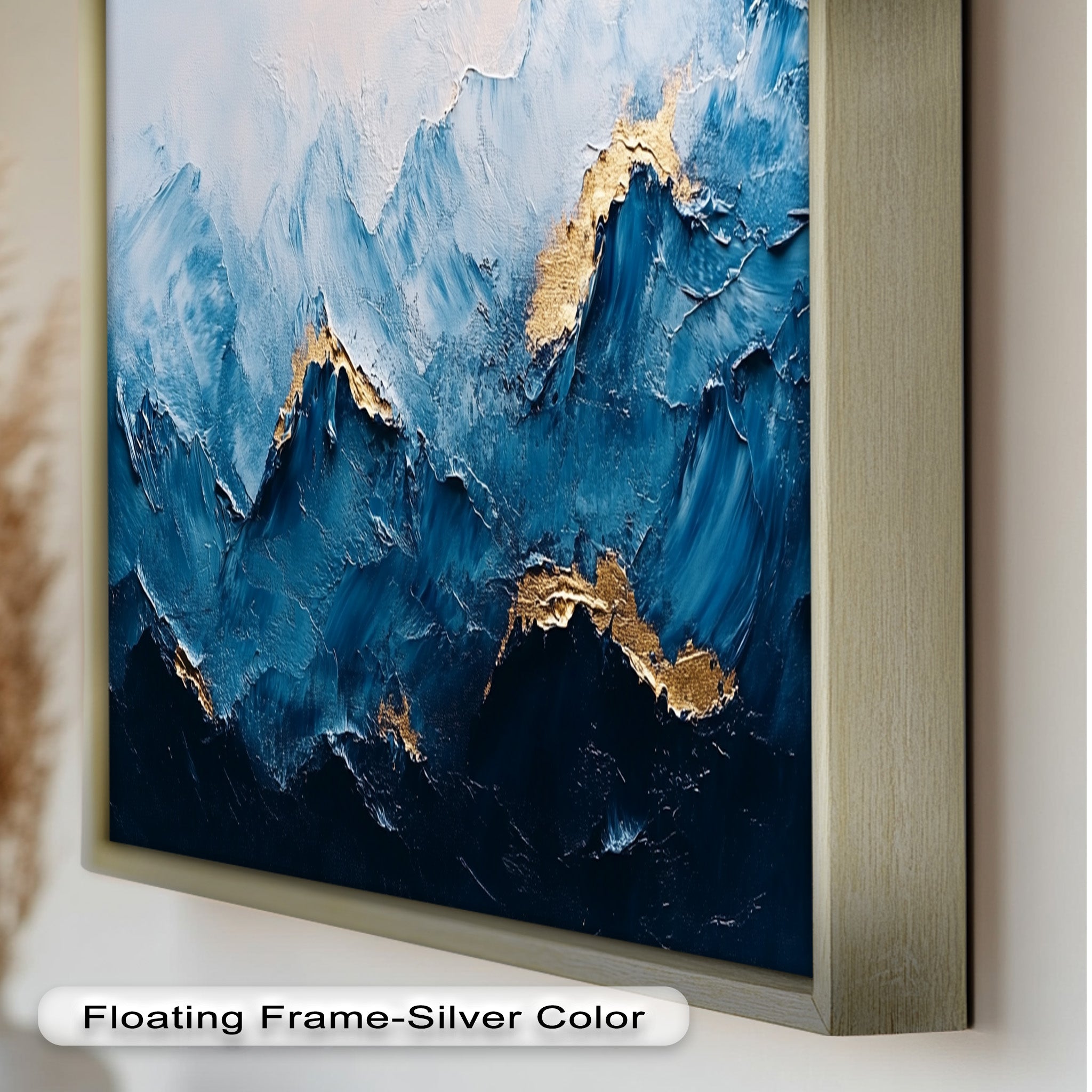 Blue Ridge Art - Handmade Abstract Mountain Oil Painting on Canvas for Home & Office Wall Decor