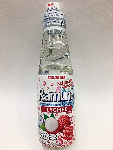 Original Japanese Ramune Marble Soda - Lychee Flavor Refreshing Carbonated Drink | Perfect for Parties, BBQs & Asian Cuisine Pairing
