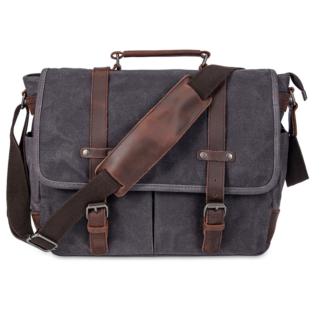 Peacechaos Men's Messenger Bag - 15.6 Inch Laptop Briefcase, Crossbody Satchel for Work & Office - Durable Computer Bag for Business, Travel & Commuting