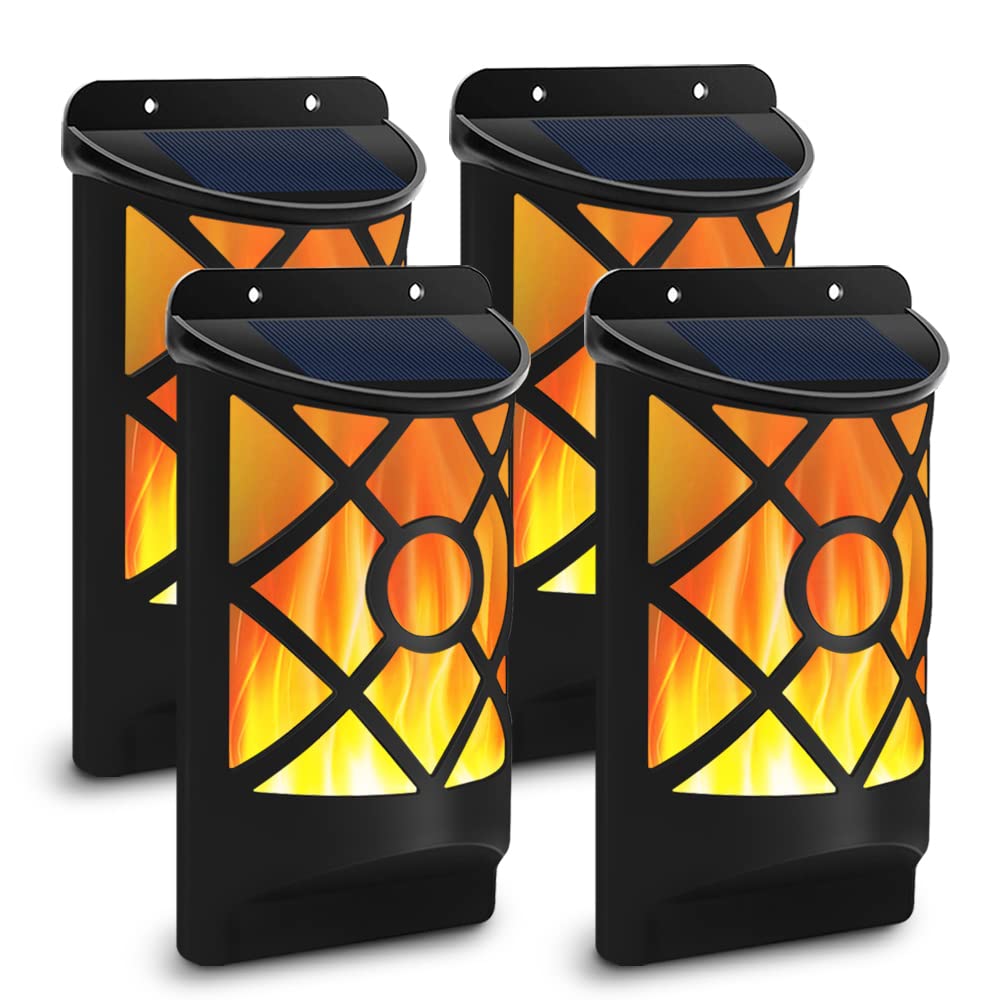 **Aityvert Solar Flame Lights Outdoor - Waterproof 66 LED Flickering Flame Solar Lights with Auto On/Off Dark Sensor - Wall Mounted Solar Powered Night Lights for Patio, Deck, Driveway, Garden & Pathway Lighting**