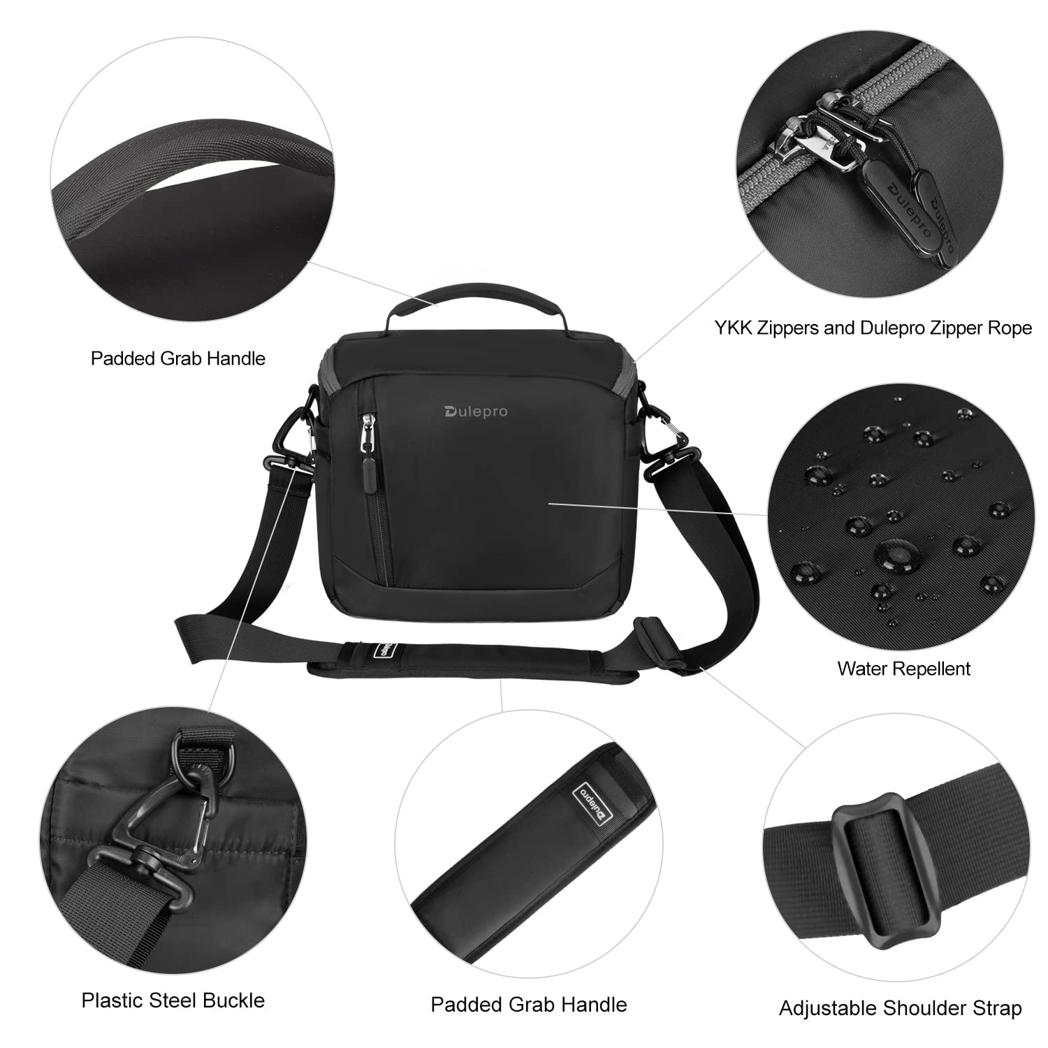 Waterproof Anti-Shock DSLR/SLR/Mirrorless Camera Shoulder Bag with Removable Padded Dividers - Compatible with Nikon, Canon, Sony - Perfect for Travel, Hiking & Photography Outdoors