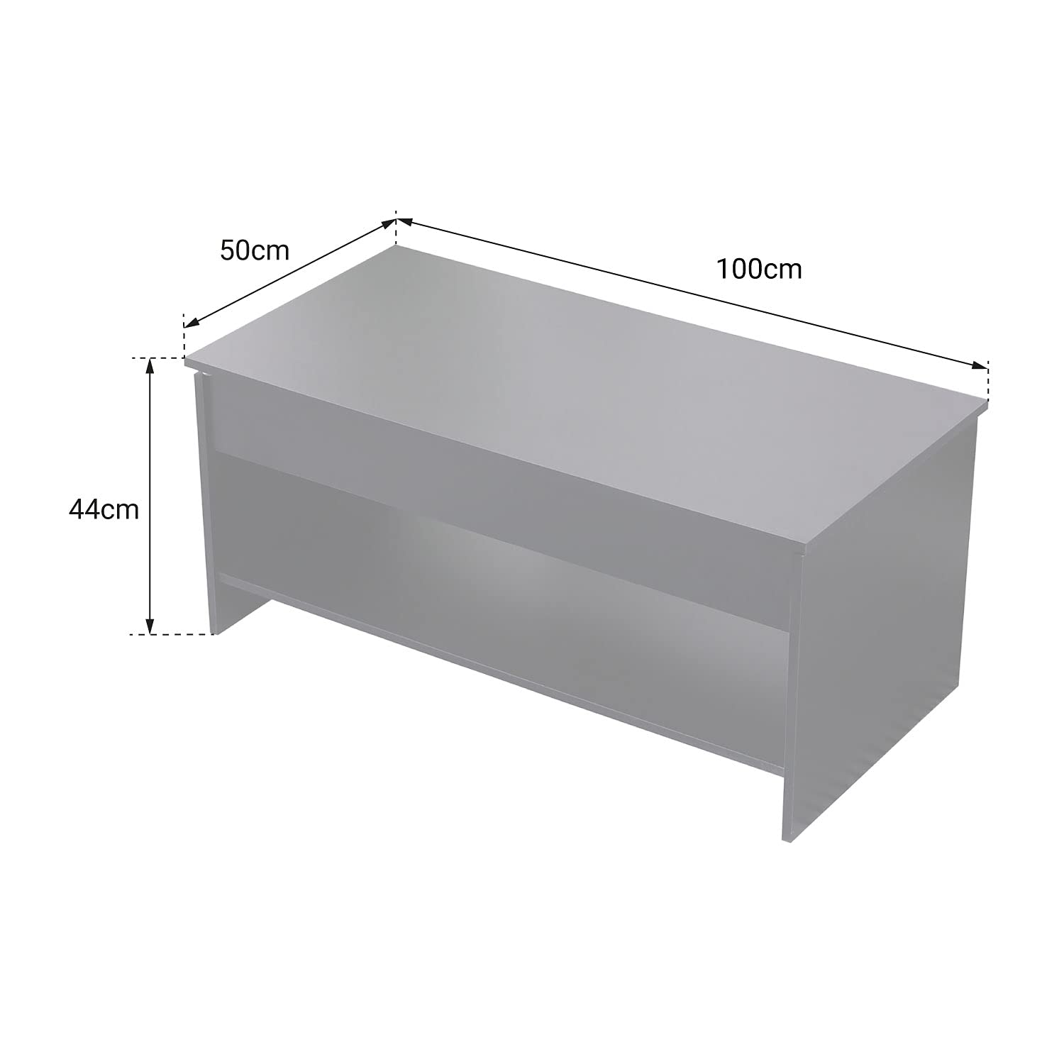 Modern Black Wooden Coffee Table - Happy Garden Adjustable Height (100x50x44-58cm) - Perfect for Living Room, Office & Small Spaces