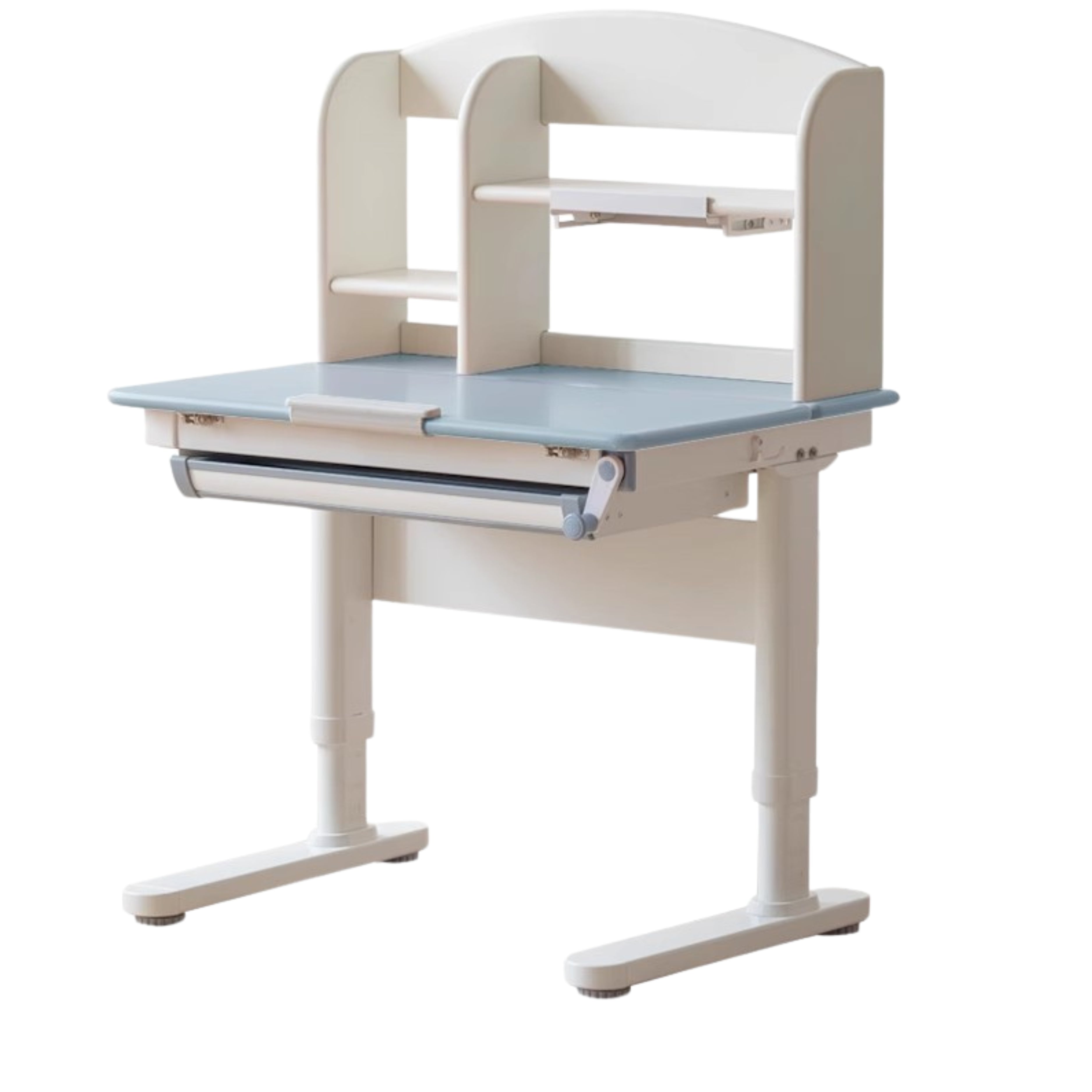 Solid Wood Poplar Kids Study Desk - Adjustable Height Children's Writing Table for Homework & Drawing - Perfect for Bedroom, Homeschool & Classroom Learning