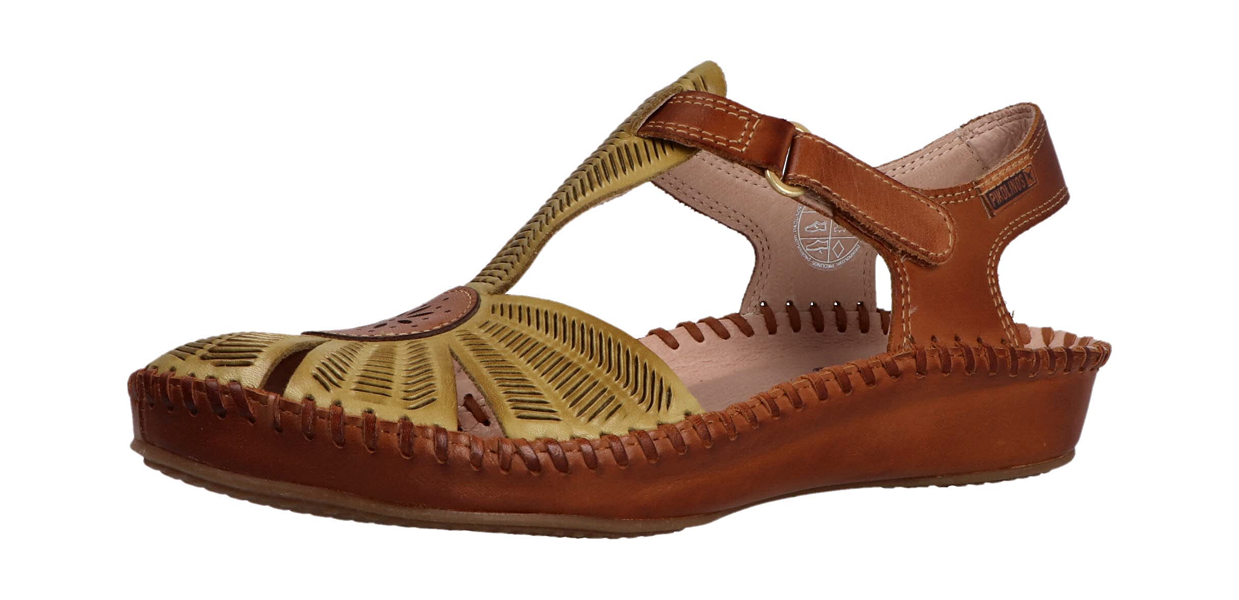 PIKOLINOS Women's Ankle Strap Sandals - Comfortable Leather Summer Shoes for Walking, Beach & Vacation | Stylish Casual Dressy Flats with Adjustable Buckle