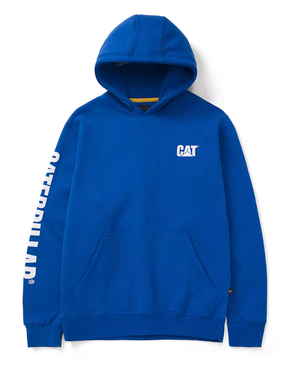 Caterpillar Men's Heavyweight Hooded Sweatshirt with Trademark Banner Logo | Warm Fleece-Lined Pullover for Work & Outdoor Activities | Construction, Hiking & Casual Wear