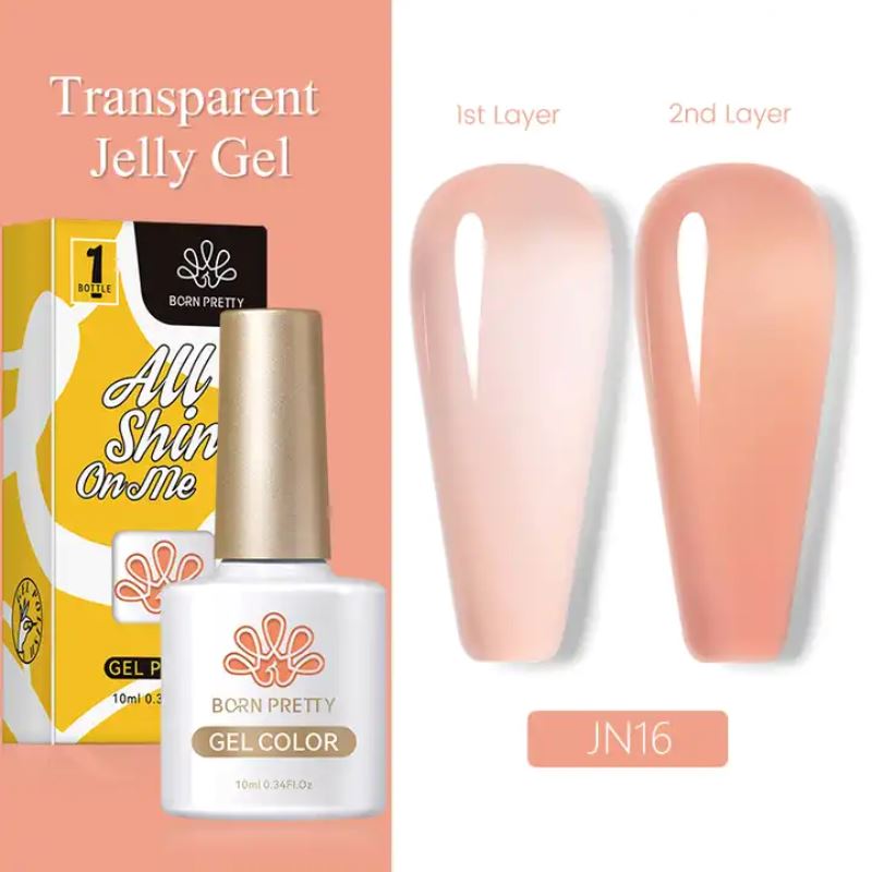 Born Pretty Jelly Nude Gel Polish - Long Lasting Nail Polish for Manicure & Pedicure | Perfect for Salon, Home DIY, and Special Occasions