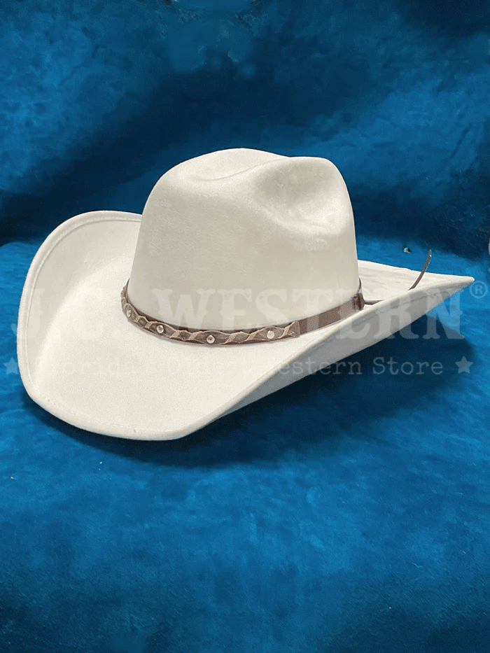 Bullhide CATTLE TOWN 0683W Faux Felt Western Cowboy Hat for Men - White - Perfect for Rodeo, Country Music Festivals & Western Style Outfits