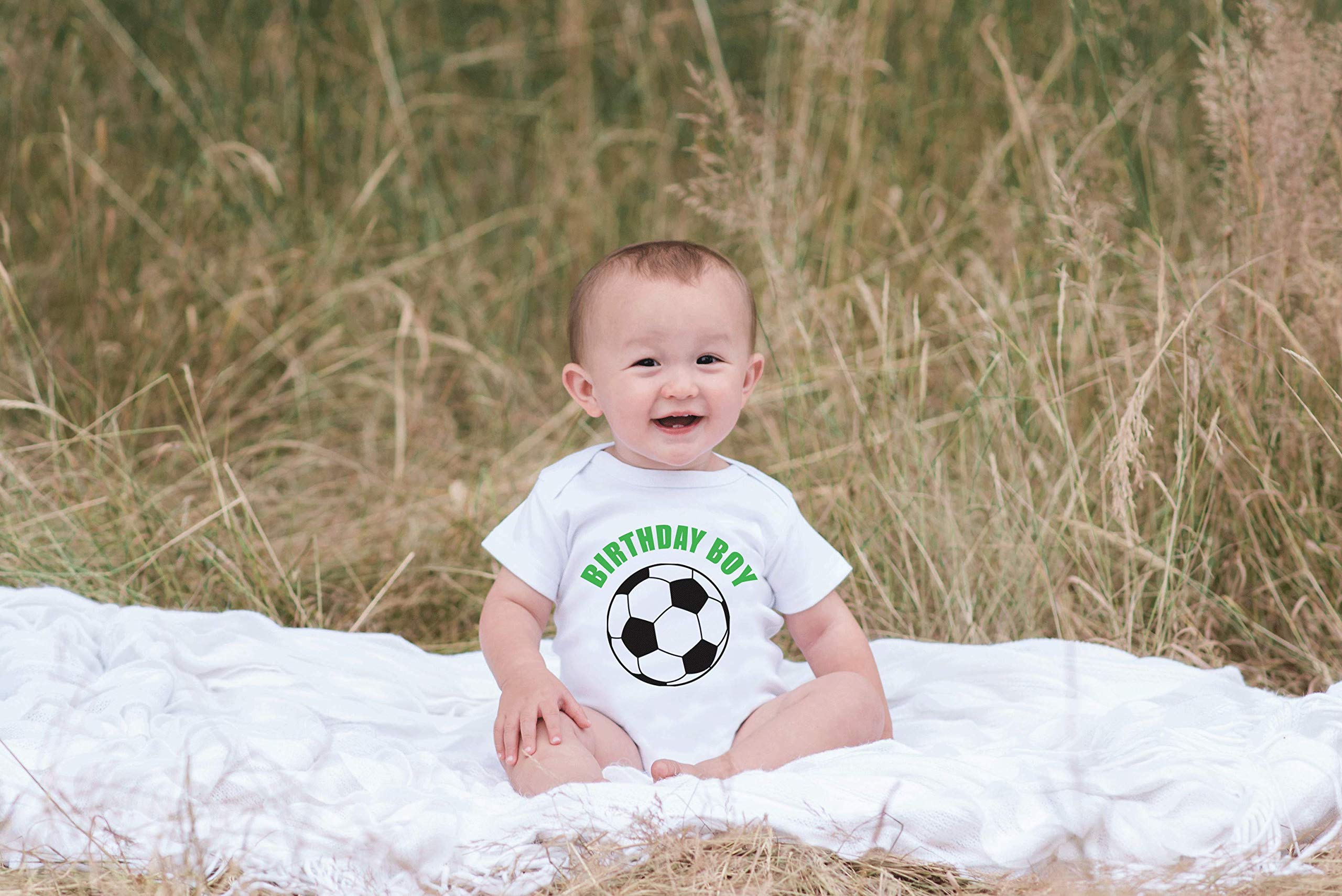 7 Ate 9 Apparel Boys' Birthday Soccer Romper - Cute One-Piece Outfit for Baby Boy's First Birthday Party & Sports Theme Celebration