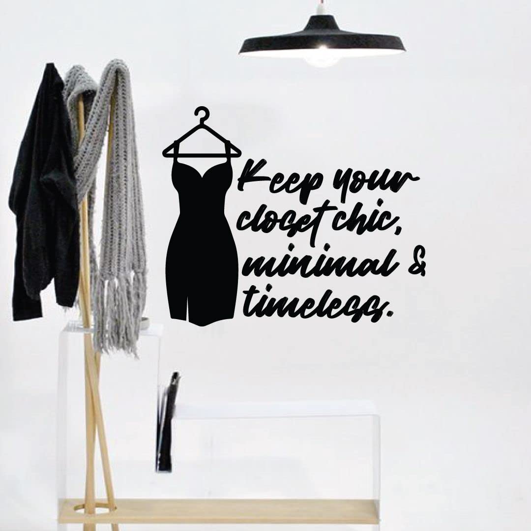 Minimalist Vinyl Wall Art Decal - Life Quotes & Stilettos Silhouette for Closet, Dressing Room & Wardrobe (22x30 Inch) - Perfect for Home Decor, Bedroom & Fashion Lover's Space