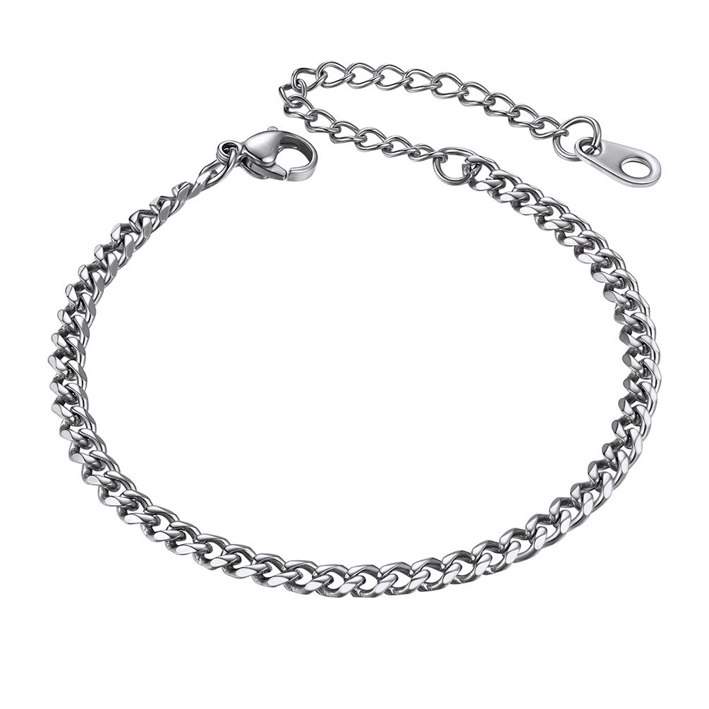 PROSTEEL 316L Stainless Steel Cuban Link Bracelets for Men - Gold, Black, Silver Tone Hypoallergenic Jewelry - 7.5