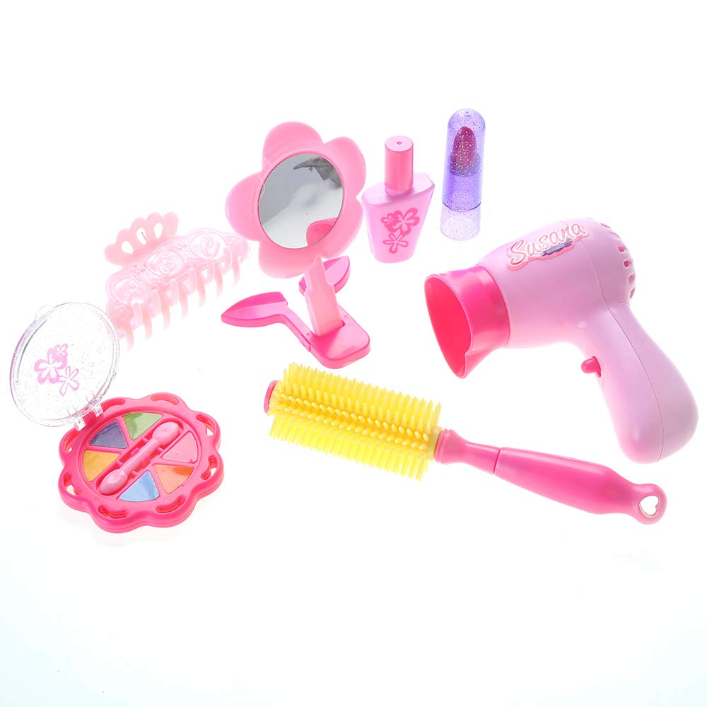 Stylish Little Princess Dress Up Beauty Play Set - Realistic Pretend Play Toy with Hair Dryer, Shoes & Makeup | Pink Fashion Kit for Girls Ages 4-8 | Perfect Gift for Birthday & Role Play | Great for Dress-Up Parties, Pretend Play & Imaginative Fun