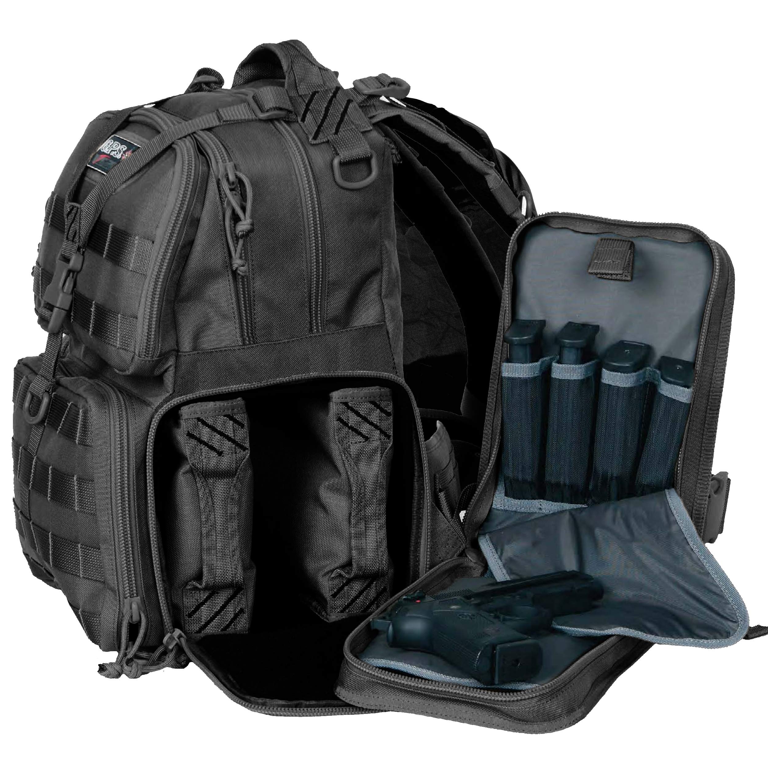 G Outdoors Tactical Range Backpack - Durable Military Style Hiking Backpack for Shooting Range, Hunting & Outdoor Adventures - Large Black Tactical Backpack with Multiple Pockets & MOLLE System