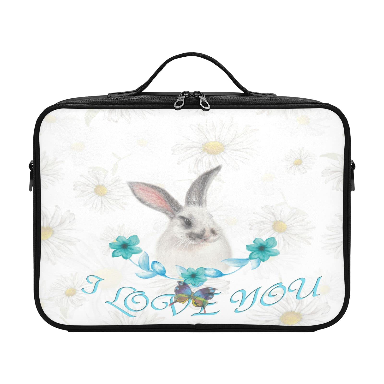 Lovely Bunny Travel Makeup Bag for Women - Professional Cosmetic Organizer Case with Portable Storage, Perfect for Travel, Home & Artist Use
