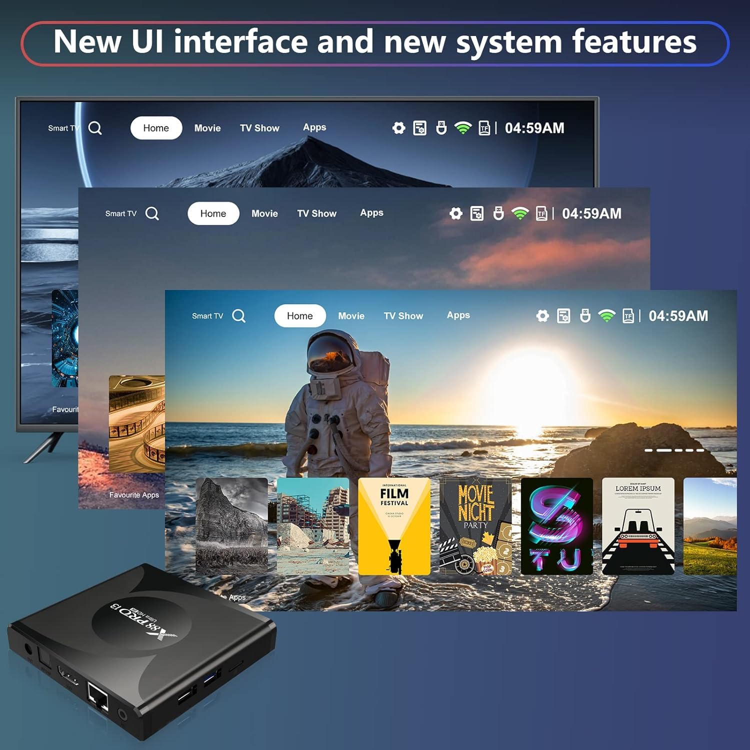 Android 13.0 TV Box 4GB RAM 64GB ROM - RK3528 Quad-Core Smart TV Box with 8K Ultra HD, 2.4G/5G Dual WiFi, Bluetooth 5.0 & 100M Ethernet - Perfect for Streaming Netflix, Hulu, YouTube and Gaming