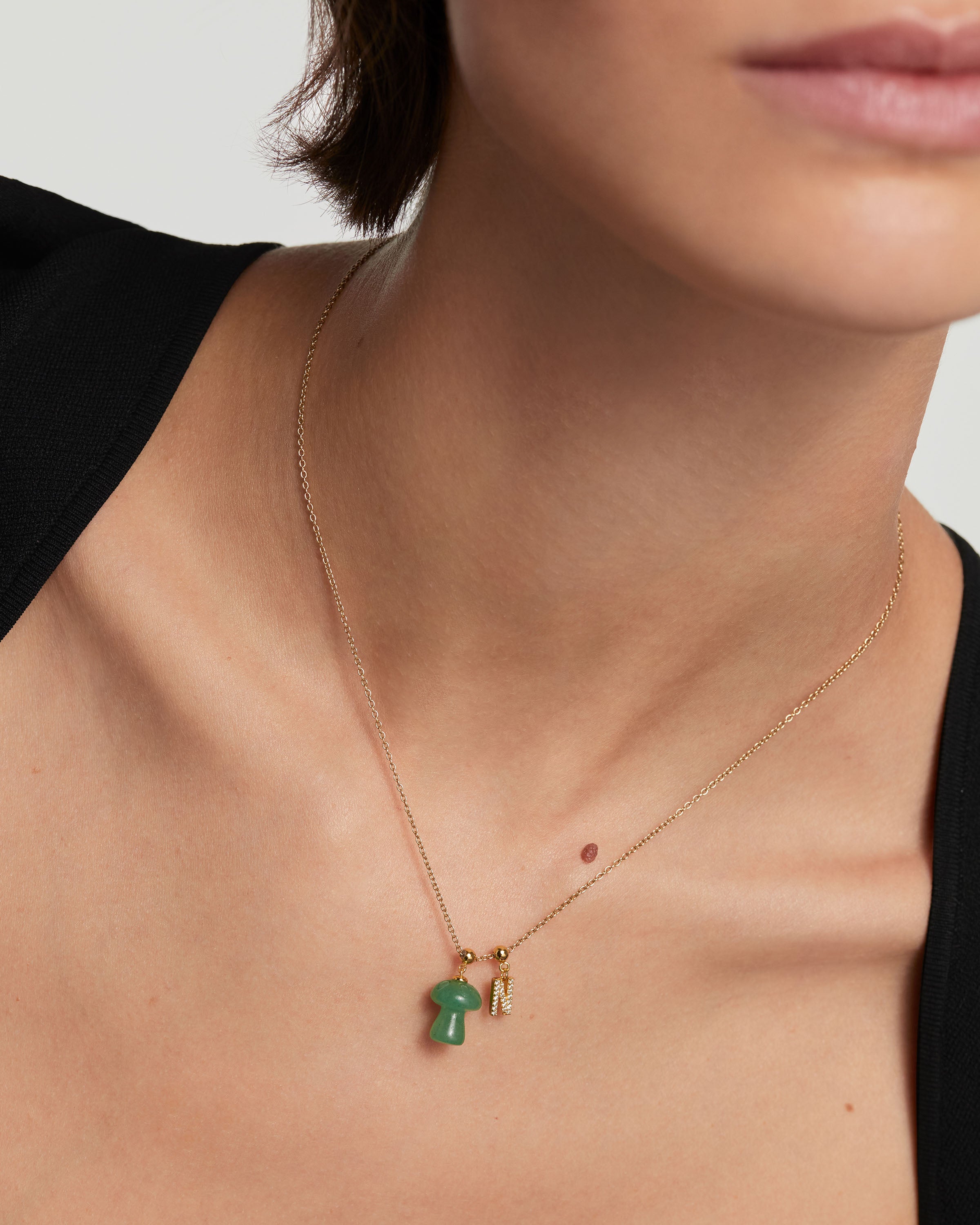 Green Aventurine Mushroom Charm Pendant - Natural Stone Jewelry for Good Luck & Positive Energy - Perfect for Necklaces, Bracelets & Spiritual Healing