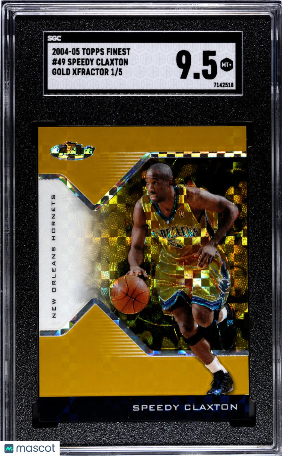 2004 Topps Finest Basketball Speedy Claxton Gold XFractor SGC 9.5 Gem Mint 1/5 Rare Collectible - Perfect for NBA Memorabilia Collection & Investment