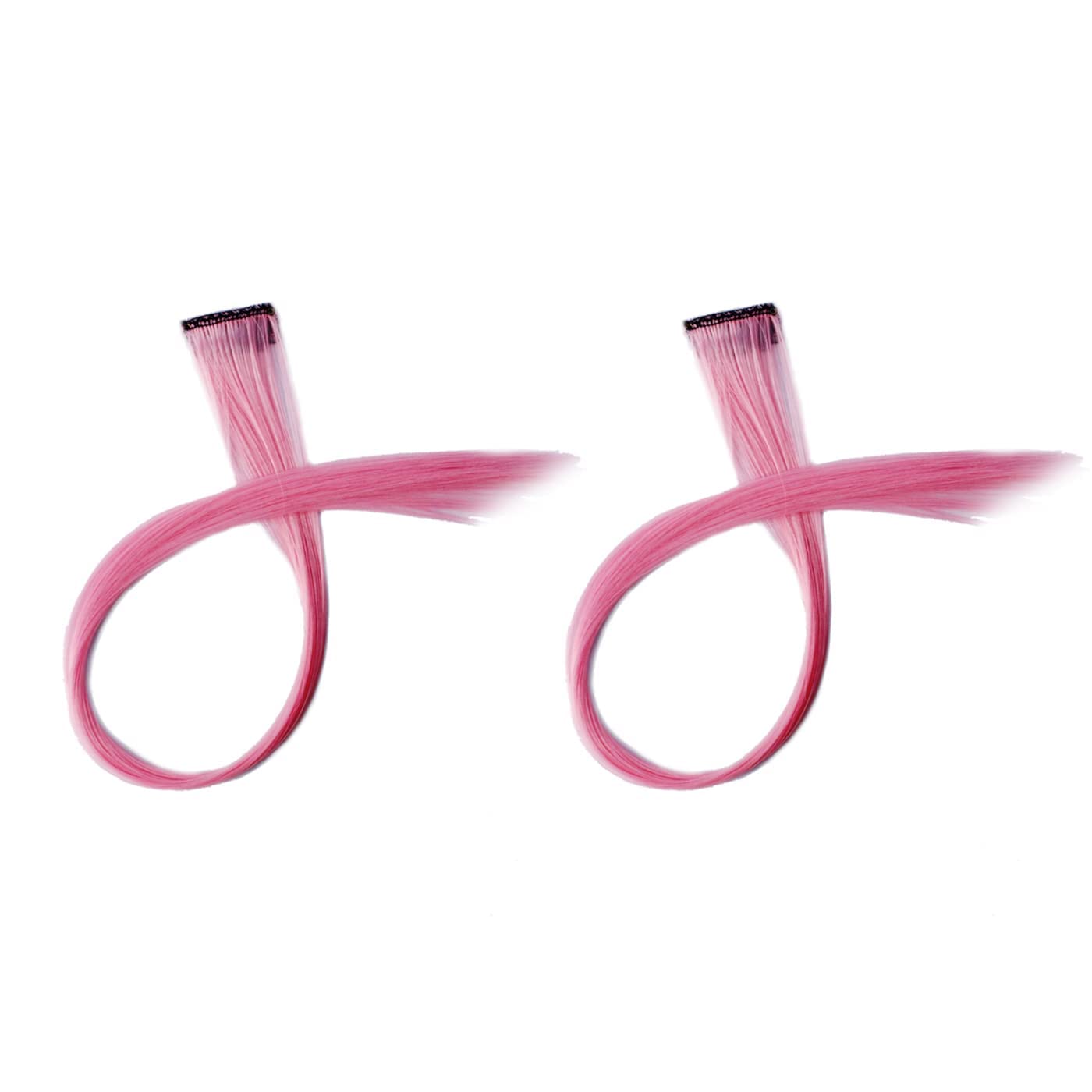 KAVIN Clip In Straight Hair Extensions Set of 2 - Colored Hair Streaks & Highlights for Women & Girls (Peach) | Halloween Costume Accessories, Cosplay & Party Hairstyle Enhancer