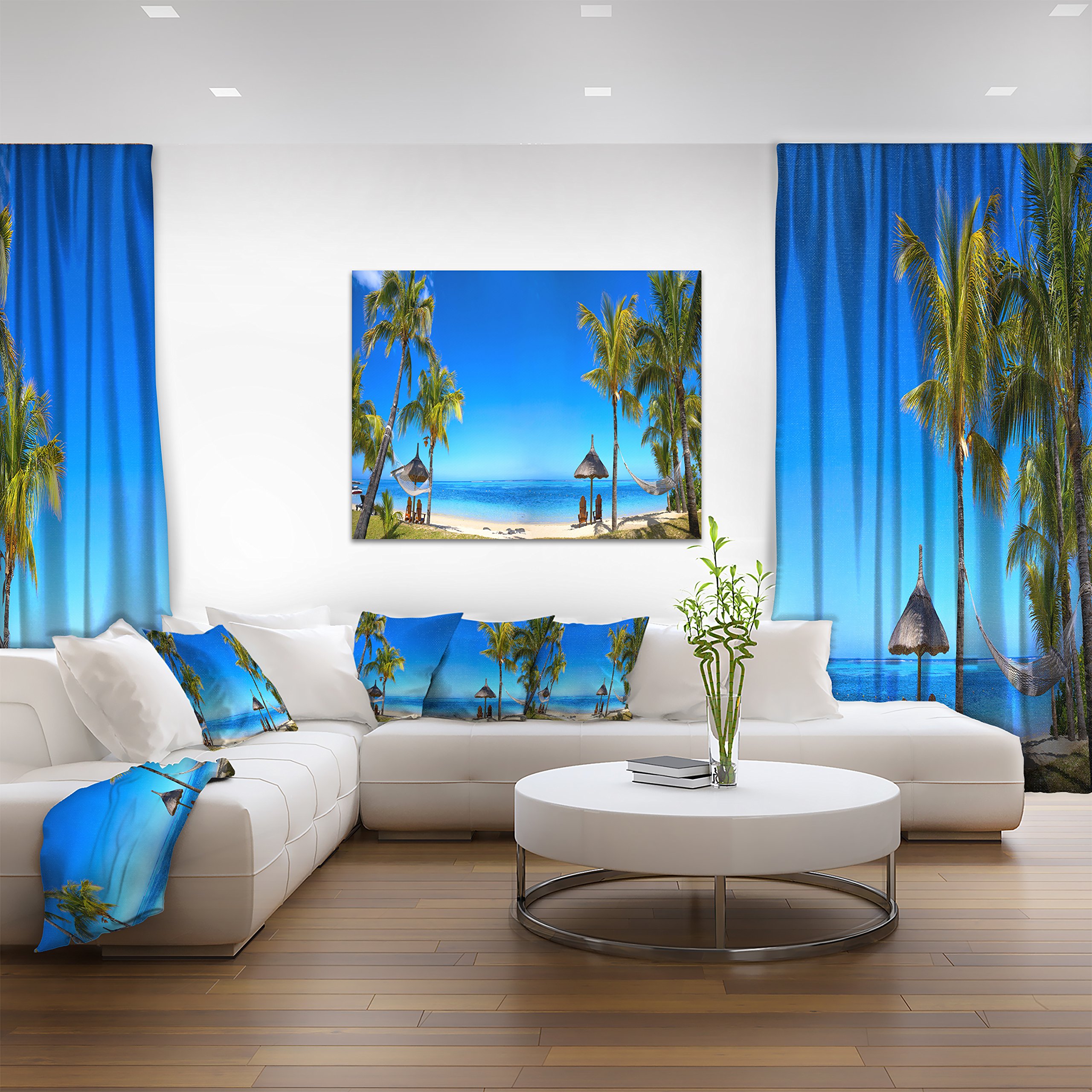 Designart PT9400-20-12 Mauritius Beach with Chairs Seashore Photo Canvas Art Print - 12
