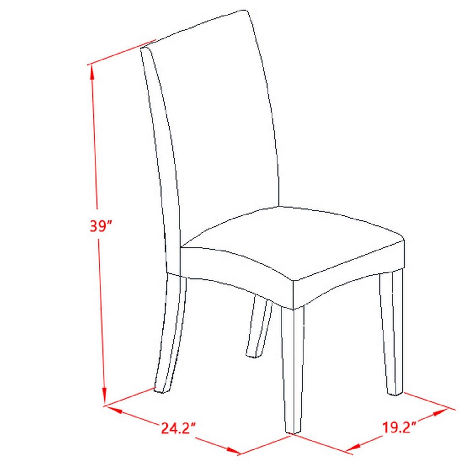 East West Furniture DRP1T24 Driscol Parson Chairs - Set of 2 Black Linen Fabric Padded Dining Chairs for Kitchen, Dining Room, and Office Use