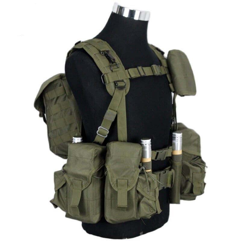 Russian Army Style Tactical AK Vest Chest Rig Replica - Military Gear for Airsoft, Hunting & Outdoor Adventures | Durable Tactical Equipment for Combat Simulation & Survival Training