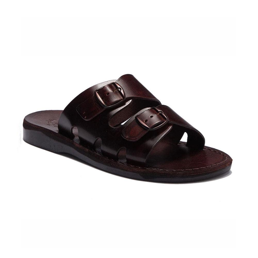 Barnabas - Genuine Leather Double Buckle Sandals for Men - Comfortable & Stylish Casual Footwear for Beach, Vacation and Summer Outings