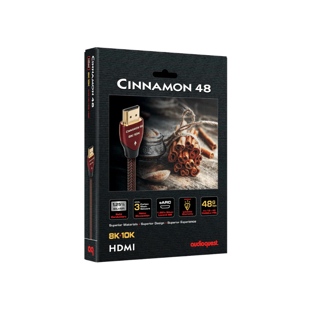 Audioquest Cinnamon 48 HDMI 2.1 Cable - 8K Ultra HD, 48Gbps, High-Speed Ethernet - Perfect for Gaming, Home Theater & 4K/8K TVs