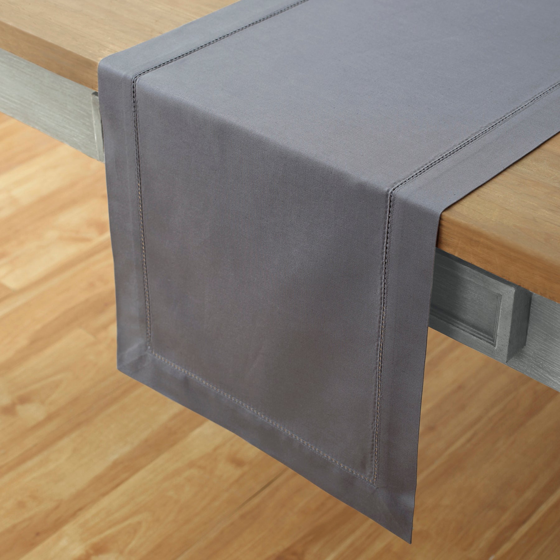 Premium Cotton Linen Hemstitch Table Runner - Elegant Dining Table Decor for Weddings, Parties & Home Decor - 60