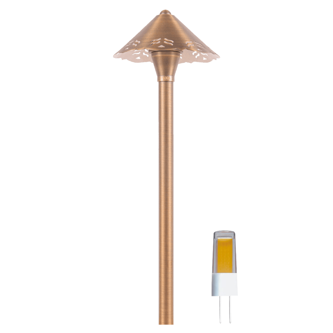 PLB12 4x/8x/12x Brass LED Pathway Lights - 3W 3000K Warm White Low Voltage Outdoor Landscape Lighting for Garden, Yard, Walkway, and Driveway Illumination