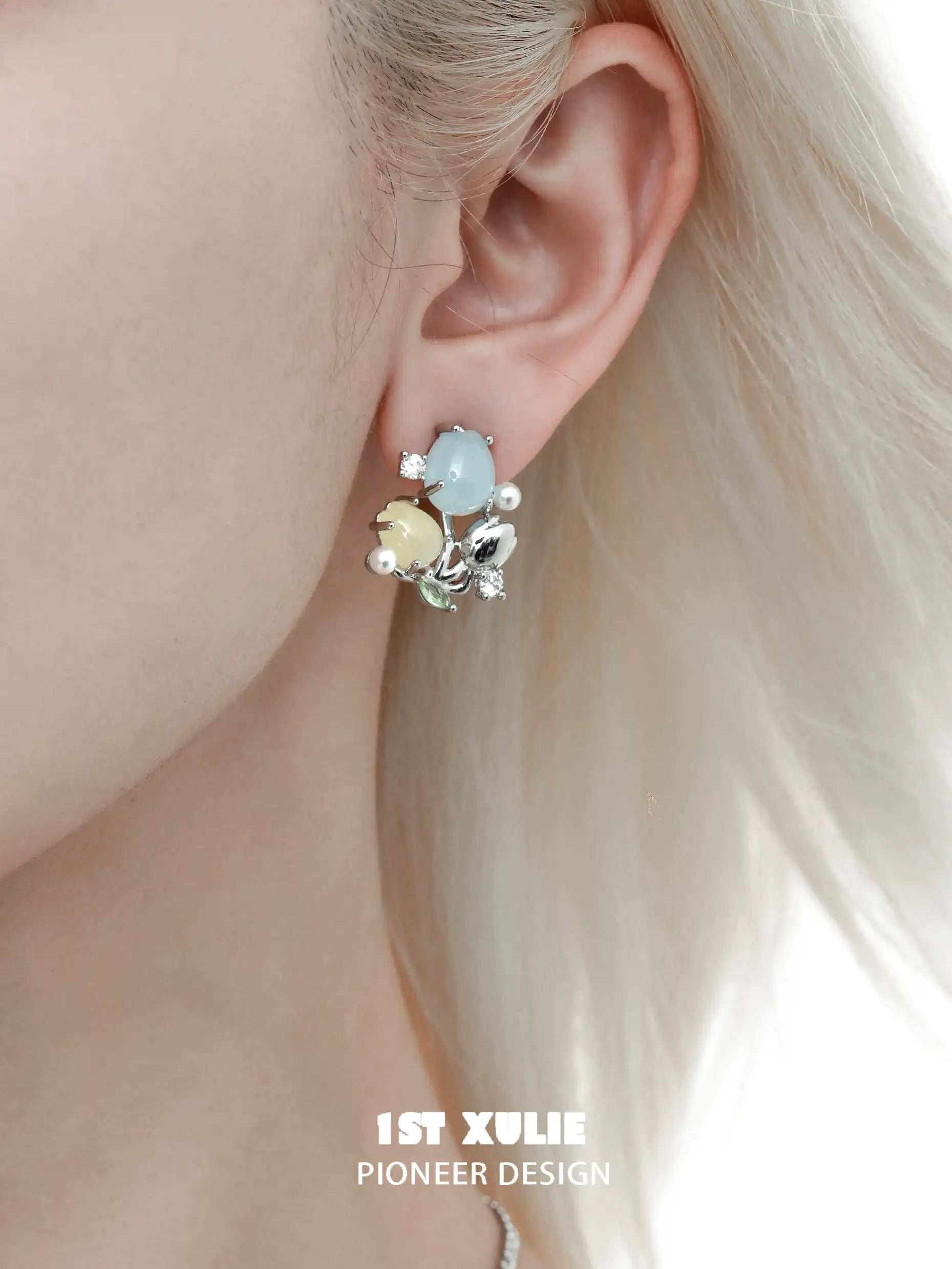 Shining S925 18K Gold Plated Pearl Tulip Stud Earrings for Women - Elegant Floral Jewelry Gift for Wedding, Party & Everyday Wear