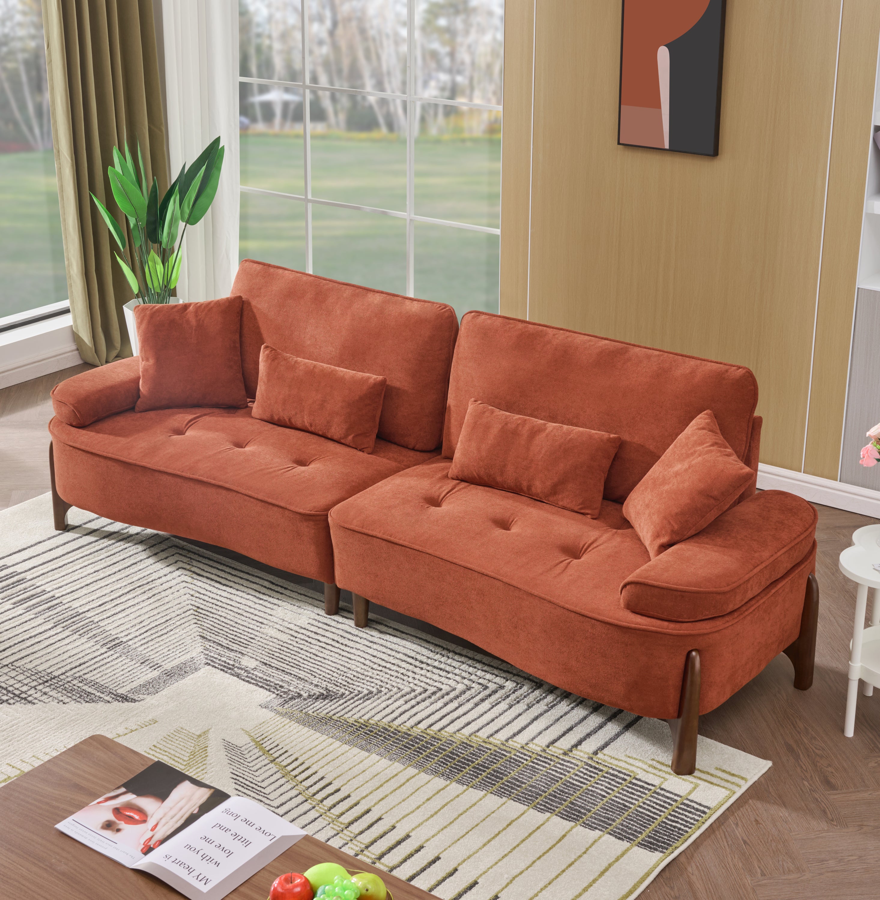 103 Inch Ultra Plush Deep Seated Sofa with Removable Pillows - Luxury Comfort for Living Room, Bedroom, Apartment & Office - Perfect for Relaxing, Entertaining & Small Space Decor
