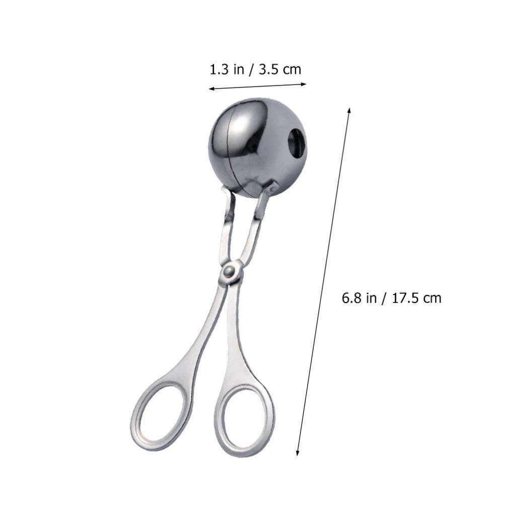 Hemoton Stainless Steel Kitchen Tongs - 12 Inch Meatball Maker & Serving Tongs for Cooking, BBQ, Salad - Professional Grade Mini Meat Baller Tool for Home Chefs & Restaurants (Perfect for Meatballs, Pasta, Salad Serving)