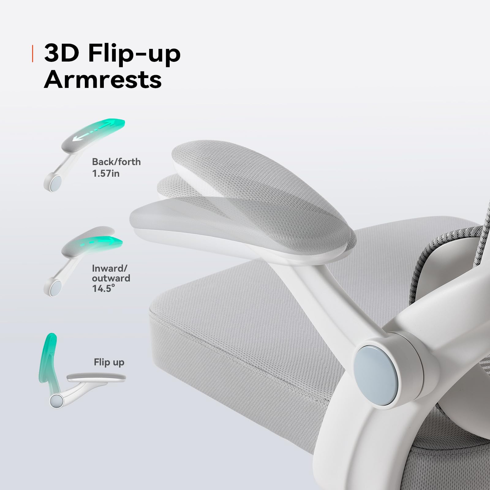 SIHOO M102C Ergonomic Office Chair - High Back Desk Chair with 3D Adjustable Armrests, Lumbar Support & 2D Headrest - Swivel Computer Task Chair with Tilt Function - White - Perfect for Home Office, Gaming & Workspaces