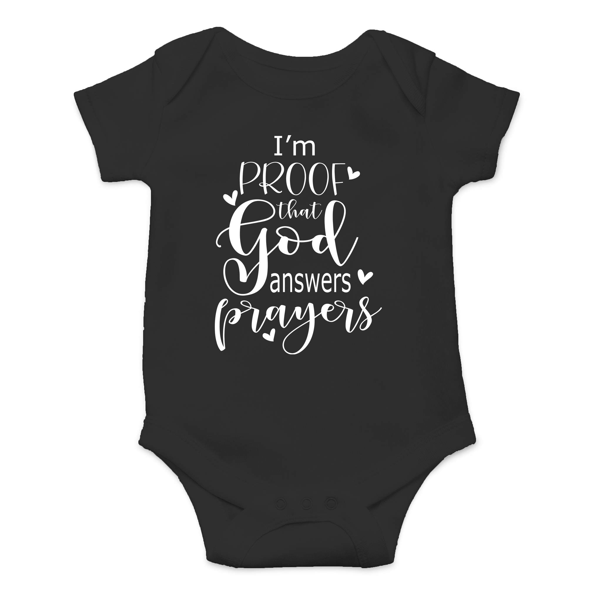 Funny Baby Bodysuit - 'I'm Proof That God Answers Prayers' Cute Newborn Romper for Boys & Girls | AW Fashions | Perfect for Church, Baptism & Family Photos