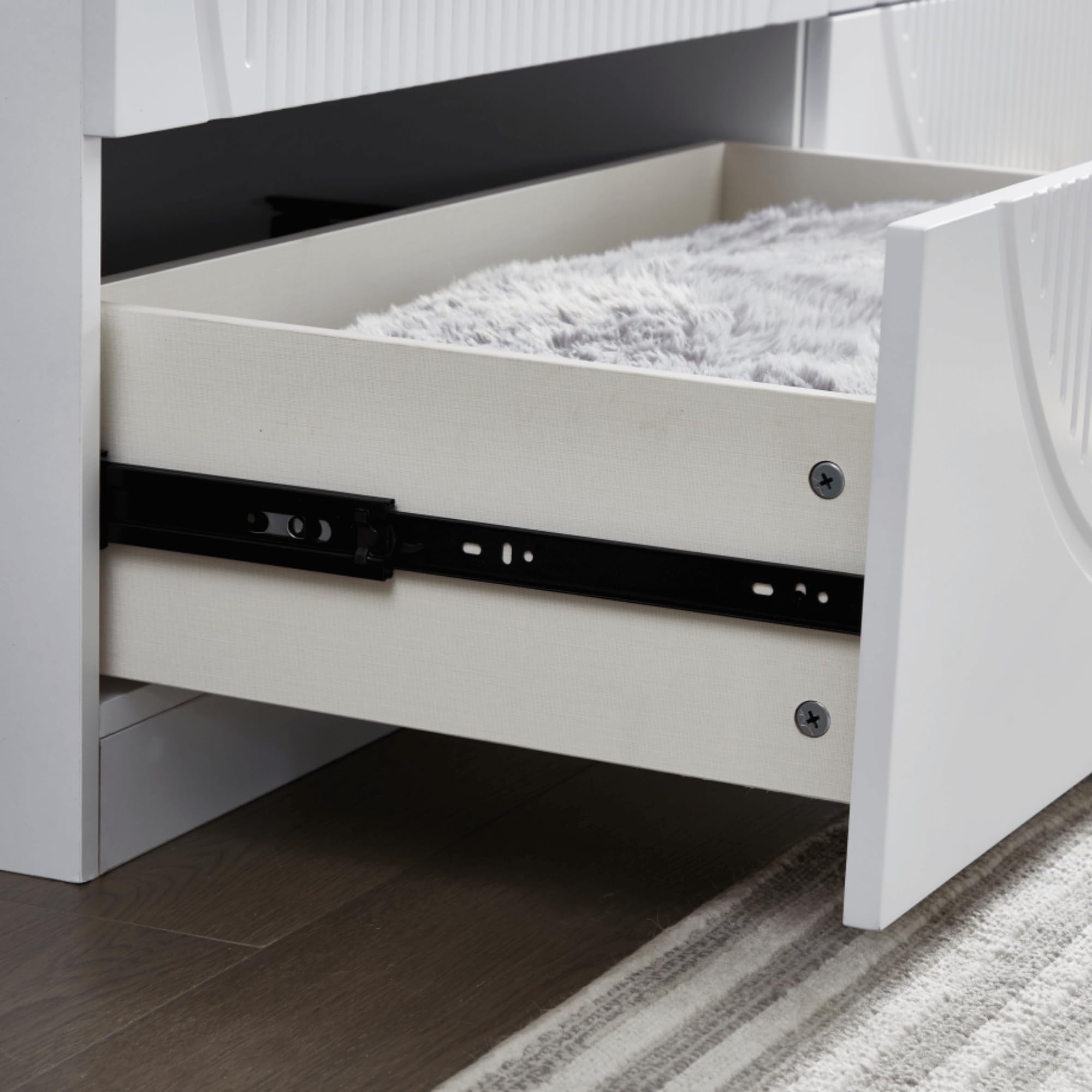 Modern White Wood Wardrobe Armoire - 74