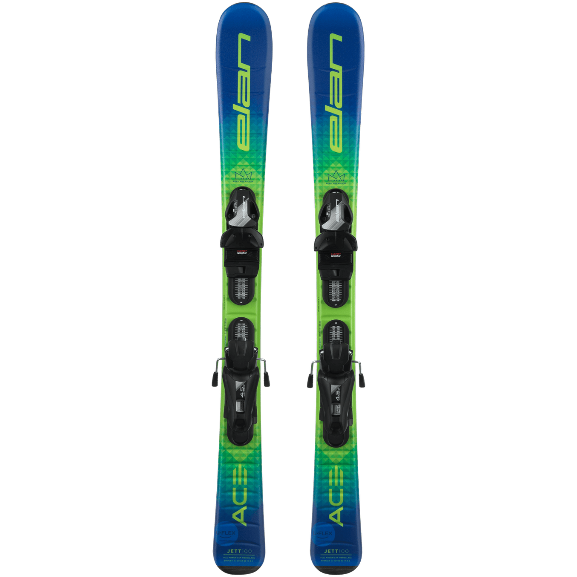 Elan 2024 JETT Junior Ski with EL 7.5 DB828222 Binding - Perfect for Kids' Skiing Lessons & Family Winter Vacations