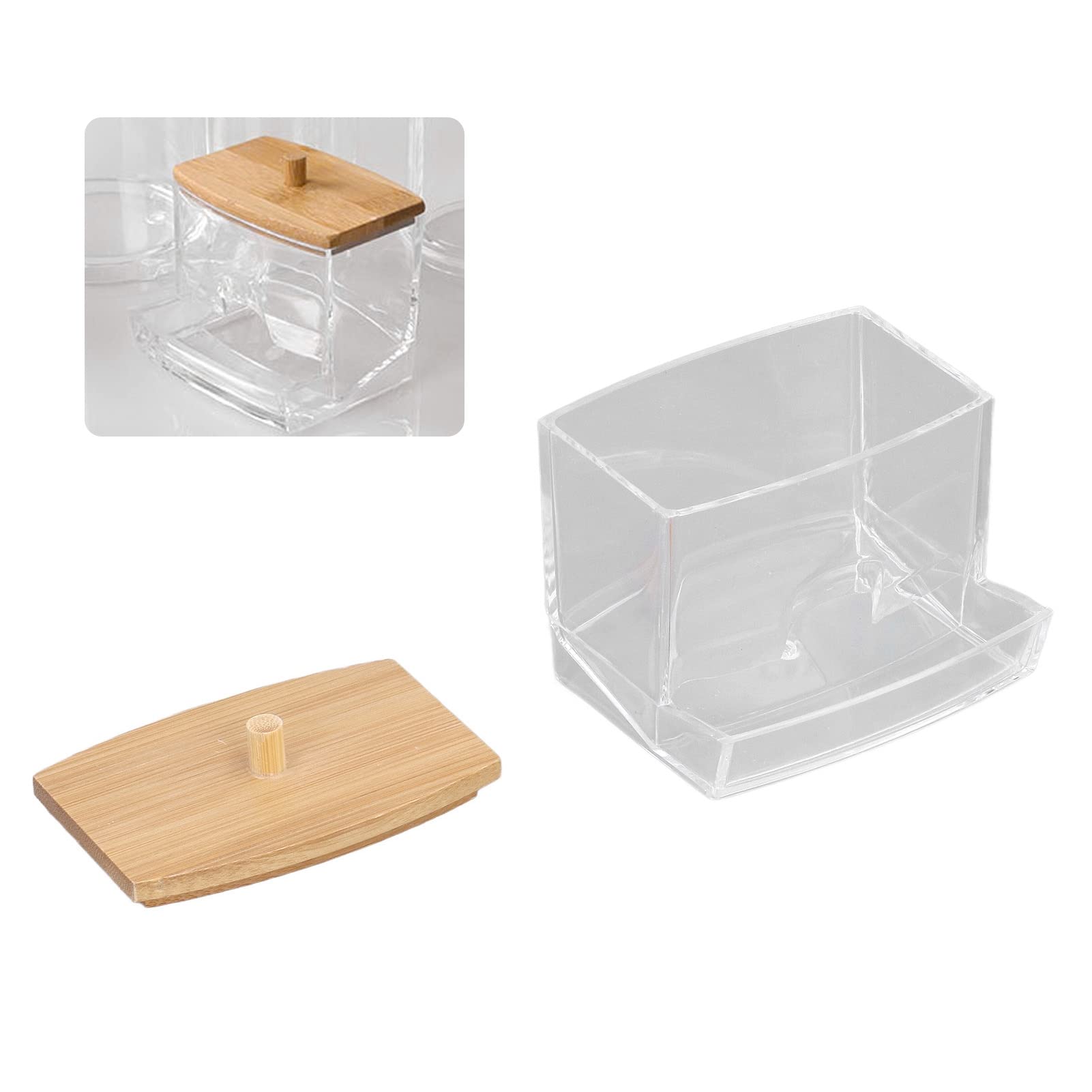 EXCLUZO Cotton Swab Storage Case - Clear Transparent Makeup Organizer Box with Durable Cover for Jewelry & Beauty Tools | Perfect for Travel, Bathroom Counter & Vanity Organization